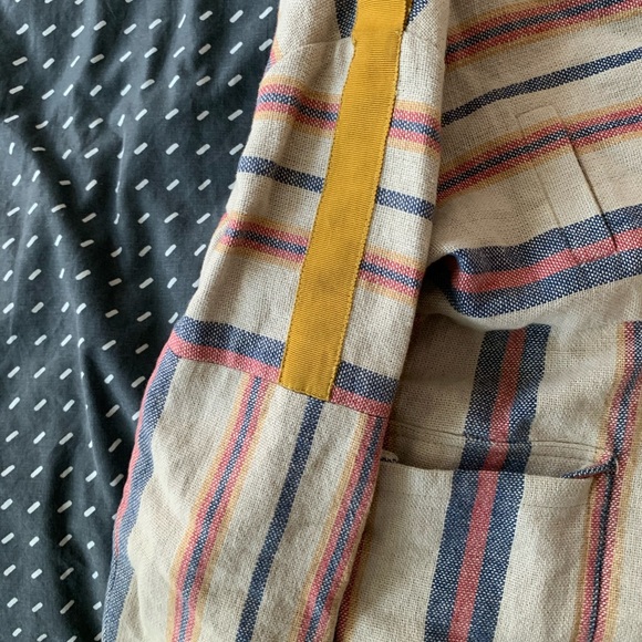 Unisex Tia Cibani Striped Linen/Cotton Jacket, Sz 5/6 - Picture 9 of 10